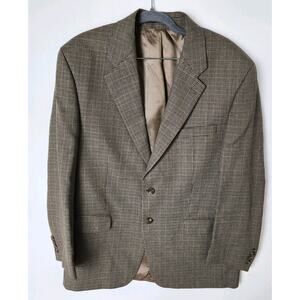 Vintage Chaps Ralph Lauren Silk/Wool Blended Beige 43 R Blazer Suit Jacket